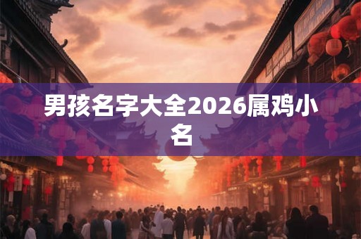 男孩名字大全2026属鸡小名 男孩名字大全2026属鸡小名
