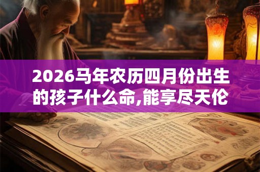 2026马年农历四月份出生的孩子什么命,能享尽天伦之乐