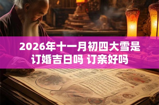 2026年十一月初四大雪是订婚吉日吗 订亲好吗