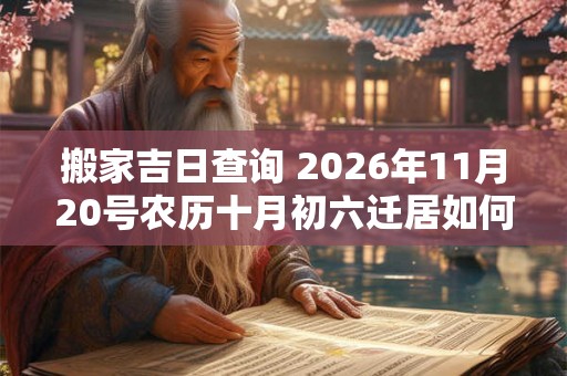 搬家吉日查询 2026年11月20号农历十月初六迁居如何 搬家吉日查询 2026年11月20号农历十月初六迁居如何