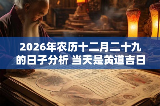 2026年农历十二月二十九的日子分析 当天是黄道吉日吗
