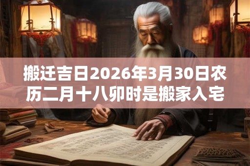 搬迁吉日2026年3月30日农历二月十八卯时是搬家入宅吉时
