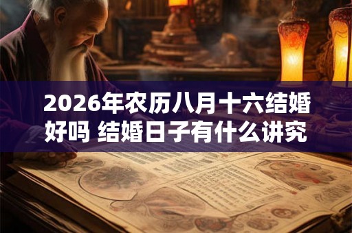 2026年农历八月十六结婚好吗 结婚日子有什么讲究