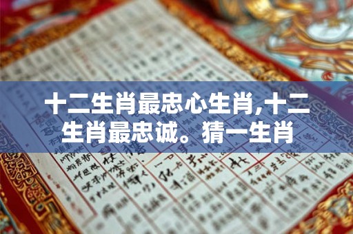 十二生肖最忠心生肖,十二生肖最忠诚。猜一生肖