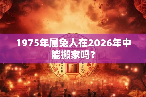 1975年属兔人在2026年中能搬家吗？