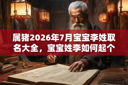属猪2026年7月宝宝李姓取名大全，宝宝姓李如何起个好名字？