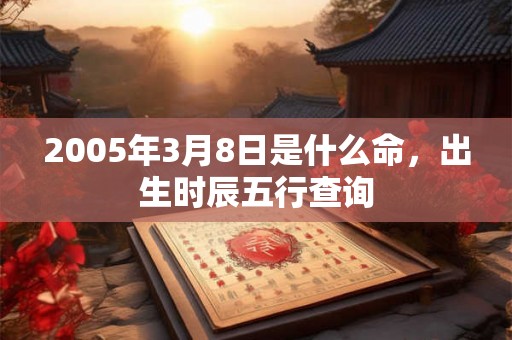 2005年3月8日是什么命，出生时辰五行查询