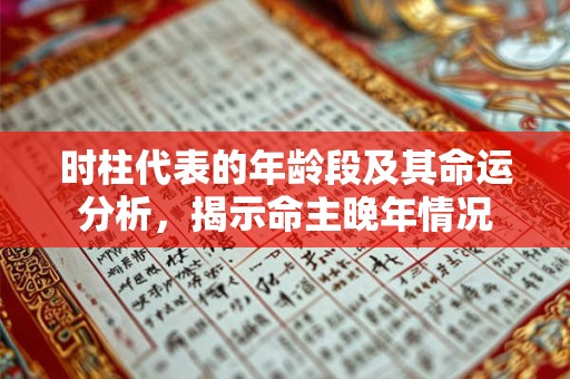 时柱代表的年龄段及其命运分析，揭示命主晚年情况