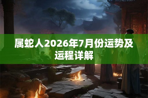 属蛇人2026年7月份运势及运程详解