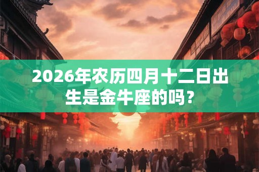 2026年农历四月十二日出生是金牛座的吗？