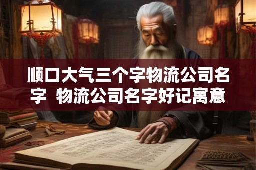 顺口大气三个字物流公司名字  物流公司名字好记寓意好