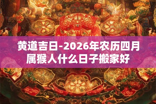 黄道吉日-2026年农历四月属猴人什么日子搬家好