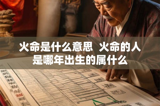 火命是什么意思 火命的人是哪年出生的属什么 火命是什么意思 火命的人是哪年出生的属什么