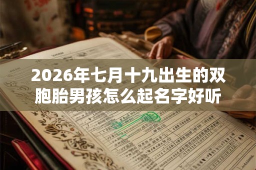 2026年七月十九出生的双胞胎男孩怎么起名字好听