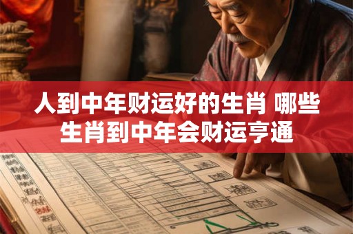 人到中年财运好的生肖 哪些生肖到中年会财运亨通