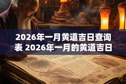2026年一月黄道吉日查询表 2026年一月的黄道吉日是什么 2026年一月黄道吉日查询表 2026年一月的黄道吉日是什么