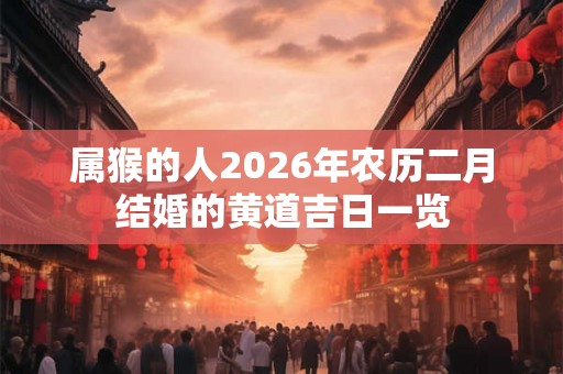 属猴的人2026年农历二月结婚的黄道吉日一览 属猴的人2026年农历二月结婚的黄道吉日一览