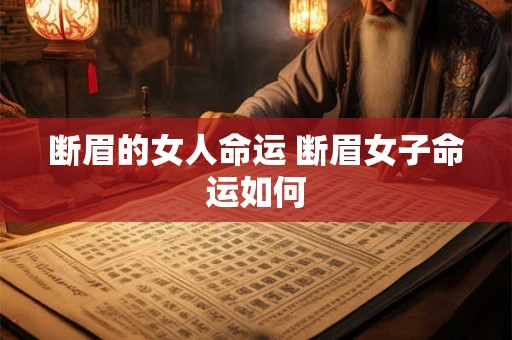 断眉的女人命运 断眉女子命运如何