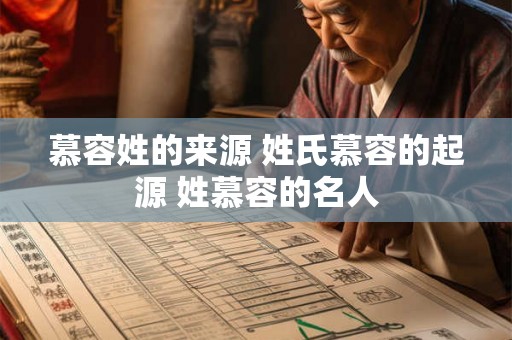 慕容姓的来源 姓氏慕容的起源 姓慕容的名人