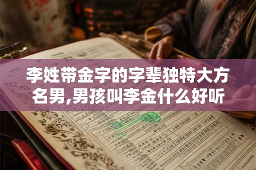 李姓带金字的字辈独特大方名男,男孩叫李金什么好听