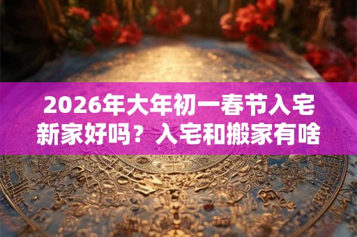 2026年大年初一春节入宅新家好吗？入宅和搬家有啥区别？