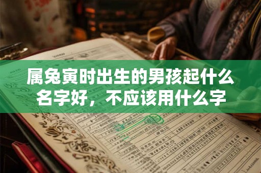 属兔寅时出生的男孩起什么名字好，不应该用什么字