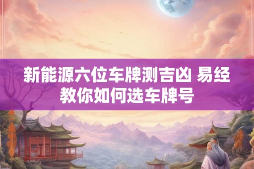 新能源六位车牌测吉凶 易经教你如何选车牌号 新能源六位车牌测吉凶 易经教你如何选车牌号