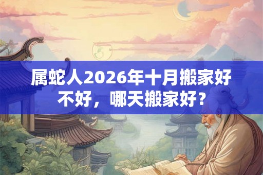 属蛇人2026年十月搬家好不好,哪天搬家好? 属蛇人2026年十月搬家好不好,哪天搬家好?