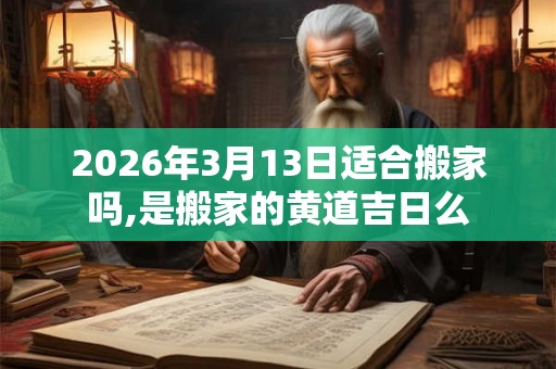 2026年3月13日适合搬家吗,是搬家的黄道吉日么