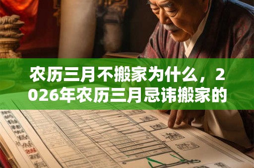 农历三月不搬家为什么，2026年农历三月忌讳搬家的日子
