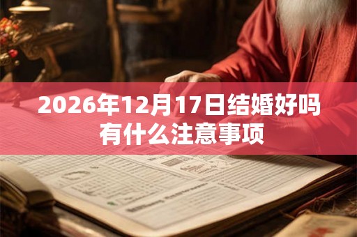 2026年12月17日结婚好吗 有什么注意事项