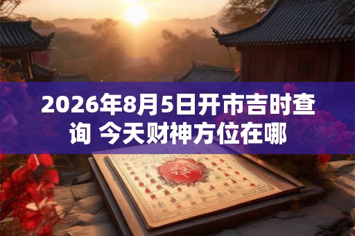 2026年8月5日开市吉时查询 今天财神方位在哪