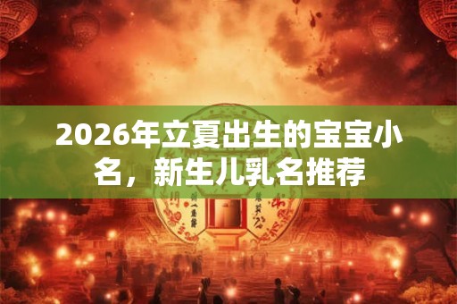 2026年立夏出生的宝宝小名，新生儿乳名推荐