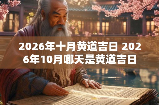 2026年十月黄道吉日 2026年10月哪天是黄道吉日