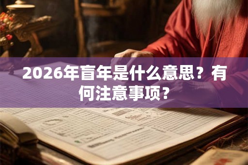 2026年盲年是什么意思？有何注意事项？