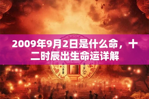 2009年9月2日是什么命,十二时辰出生命运详解 2009年9月2日是什么命,十二时辰出生命运详解
