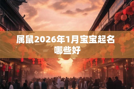 属鼠2026年1月宝宝起名 哪些好 属鼠2026年1月宝宝起名 哪些好