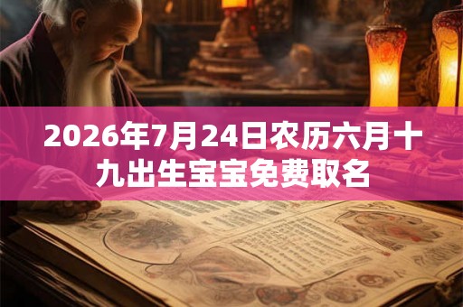 2026年7月24日农历六月十九出生宝宝免费取名