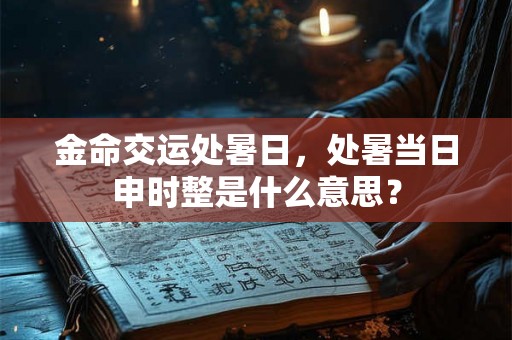金命交运处暑日，处暑当日申时整是什么意思？