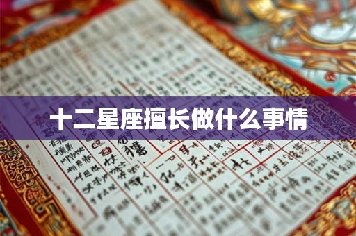 十二星座擅长做什么事情