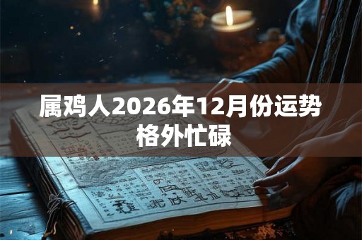 属鸡人2026年12月份运势 格外忙碌