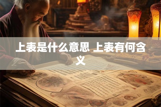 上表是什么意思 上表有何含义