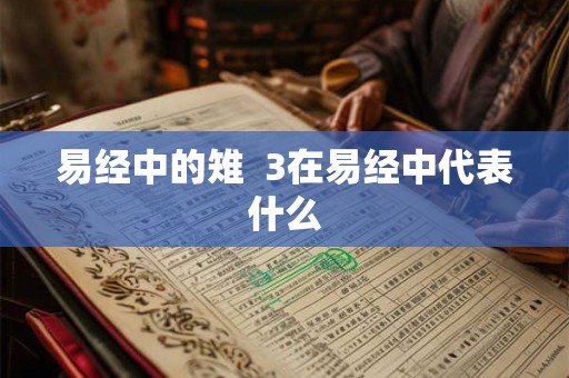 易经中的雉 3在易经中代表什么 易经中的雉 3在易经中代表什么