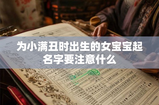 为小满丑时出生的女宝宝起名字要注意什么