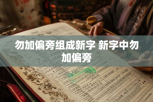 勿加偏旁组成新字 新字中勿加偏旁