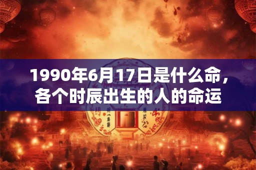 1990年6月17日是什么命，各个时辰出生的人的命运