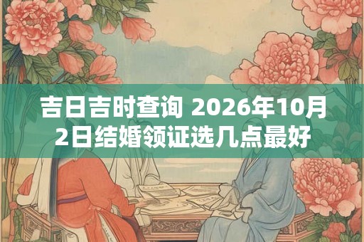 吉日吉时查询 2026年10月2日结婚领证选几点最好