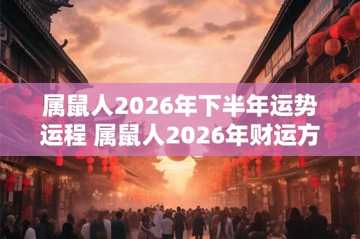 属鼠人2026年下半年运势运程 属鼠人2026年财运方位