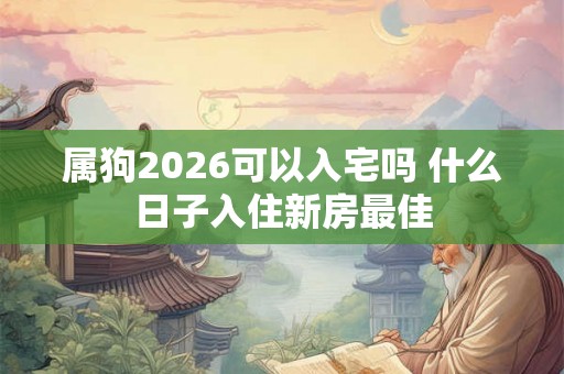 属狗2026可以入宅吗 什么日子入住新房最佳
