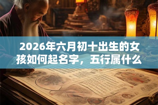 2026年六月初十出生的女孩如何起名字，五行属什么